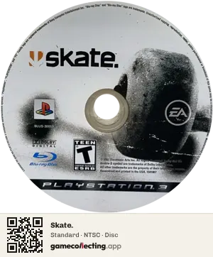 Skate. PlayStation 3, NTSC disc