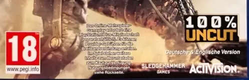 Call of Duty: Advanced Warfare, the PEGI square on its front
