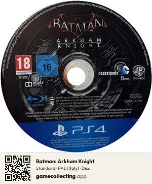 Batman: Arkham Knight PlayStation 4, PAL disc