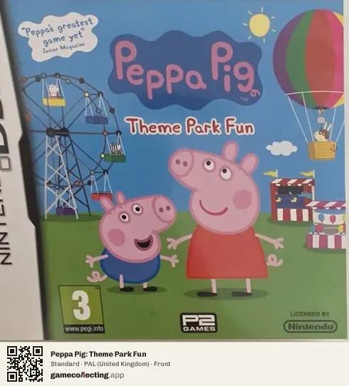 Peppa Pig: Theme Park Fun Nintendo DS, United Kingdom box front
