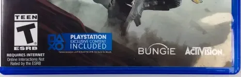 Destiny 2, the ESRB box on its front
