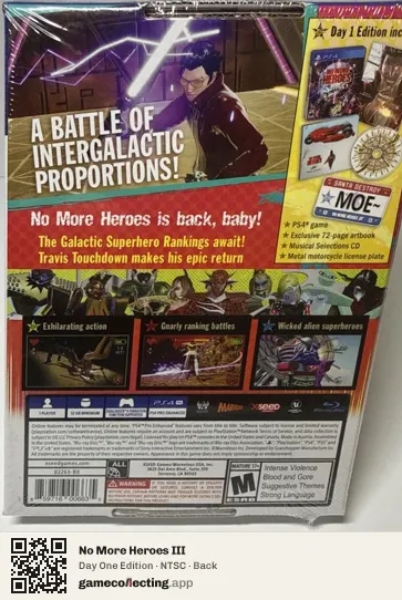 No More Heroes III PlayStation 4, NTSC box back