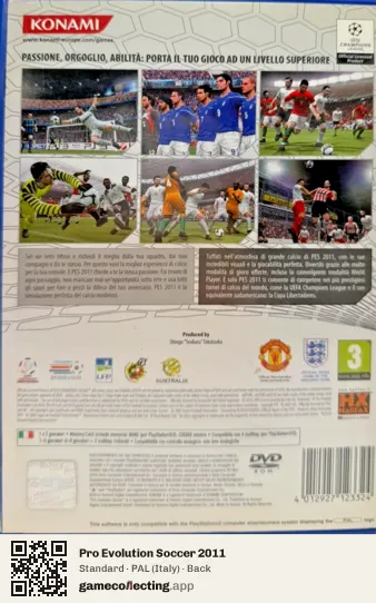 Pro Evolution Soccer 2011 PlayStation 2, Italy box back