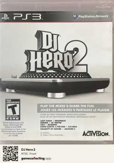 DJ Hero 2 PlayStation 3, NTSC box front