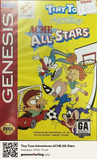 Tiny Toon Adventures: ACME All-Stars Sega Mega Drive / Genesis, NTSC box front