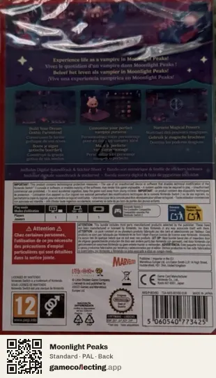 Moonlight Peaks Nintendo Switch 2, PAL box back