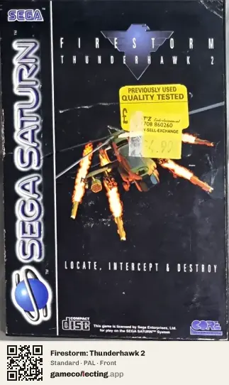 Firestorm: Thunderhawk 2 Sega Saturn, PAL box front