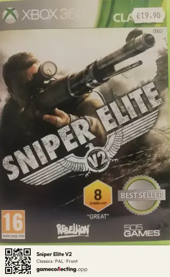 Sniper Elite V2 Xbox 360, PAL box front