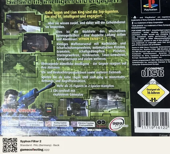 Syphon Filter 2 PlayStation, Germany box back