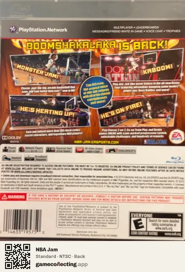 NBA Jam PlayStation 3, NTSC box back