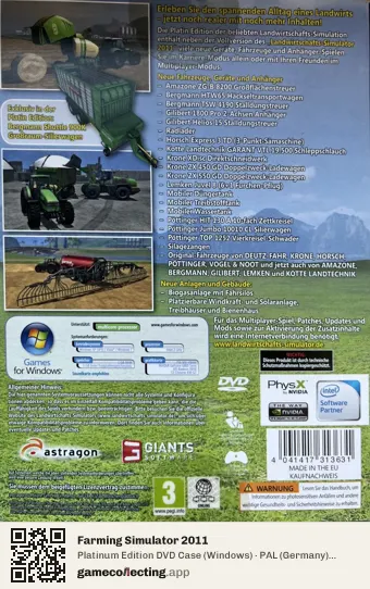 Farming Simulator 2011 Computer, Germany box back