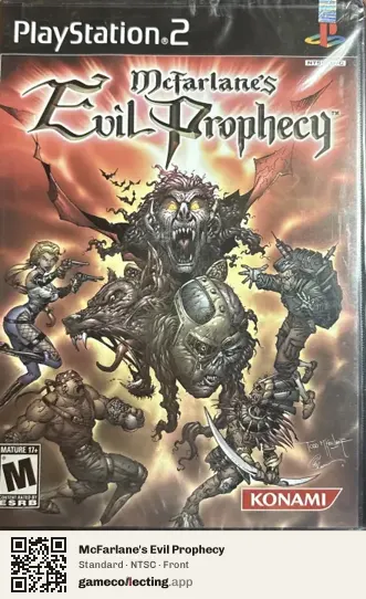 McFarlane's Evil Prophecy PlayStation 2, NTSC box front