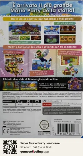 Super Mario Party Jamboree Nintendo Switch, Italy box back