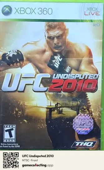 UFC Undisputed 2010 Xbox 360, NTSC box front