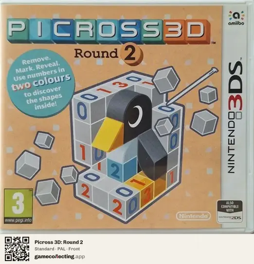 Picross 3D: Round 2 Nintendo 3DS, PAL box front