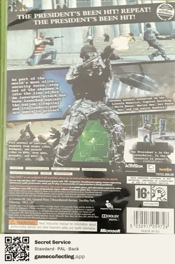 Secret Service Xbox 360, PAL box back