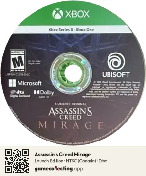 Assassin's Creed Mirage Xbox Series X, NTSC disc