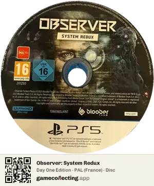 Observer: System Redux PlayStation 5, PAL disc