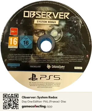 Observer: System Redux PlayStation 5, PAL disc