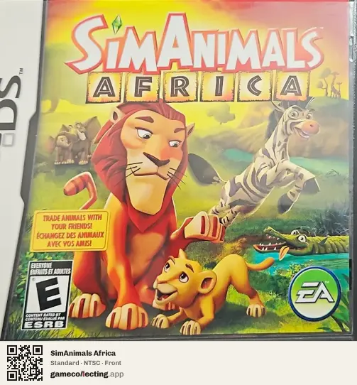 SimAnimals Africa Nintendo DS, NTSC box front