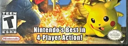 Super Smash Bros. Melee, the ESRB box on its front