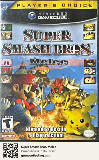 Super Smash Bros. Melee Nintendo GameCube, NTSC box front