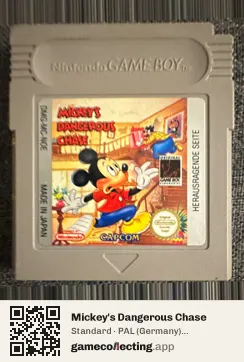 Mickey's Dangerous Chase Game Boy, PAL cartridge label