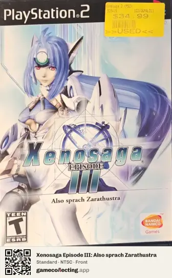 Xenosaga Episode III: Also sprach Zarathustra PlayStation 2, NTSC box front