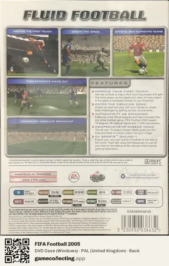 FIFA Football 2005 Computer, United Kingdom box back