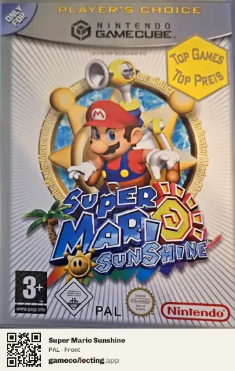 Super Mario Sunshine Nintendo GameCube, PAL box front