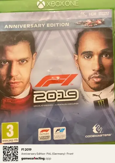 F1 2019 Xbox One, Germany box front