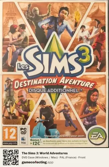 The Sims 3: World Adventures Computer, France box front