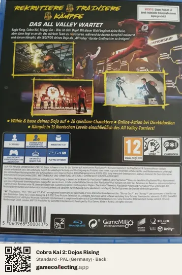 Cobra Kai 2: Dojos Rising PlayStation 4, Germany box back