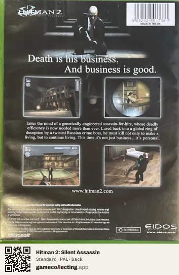 Hitman 2: Silent Assassin Xbox, PAL box back