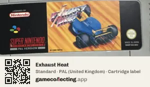 Exhaust Heat Super Nintendo Entertainment System, PAL cartridge label