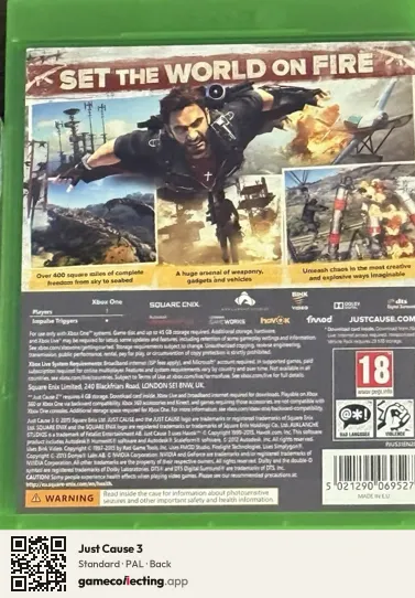 Just Cause 3 Xbox One, PAL box back