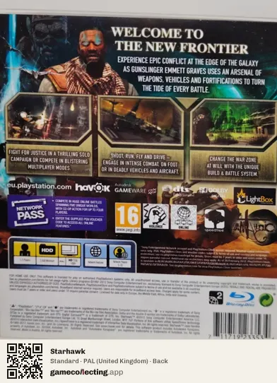 Starhawk PlayStation 3, United Kingdom box back
