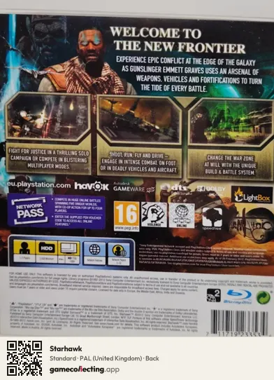Starhawk PlayStation 3, United Kingdom box back