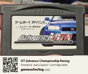 GT Advance: Championship Racing Game Boy Advance, Asia cartridge label
