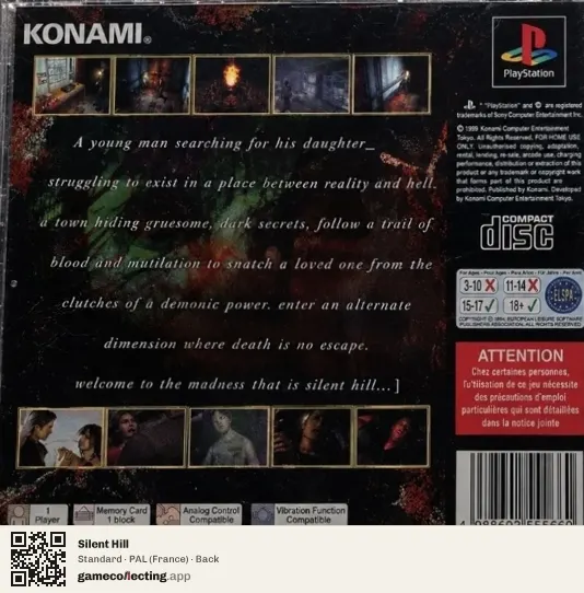 Silent Hill PlayStation, France box back