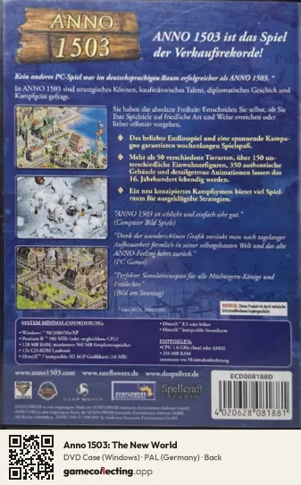 Anno 1503: The New World Computer, Germany box back