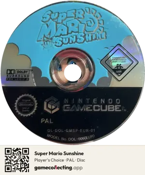 Super Mario Sunshine Nintendo GameCube, PAL disc