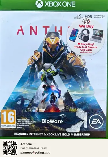 Anthem Xbox One, Germany box front