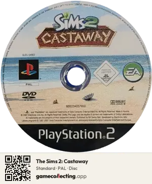 The Sims 2: Castaway PlayStation 2, PAL disc