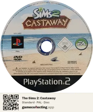 The Sims 2: Castaway PlayStation 2, PAL disc