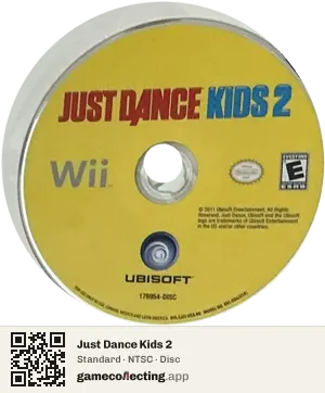 Just Dance Kids 2 Nintendo Wii, NTSC disc