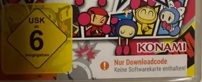 Super Bomberman R, the USK square on its front