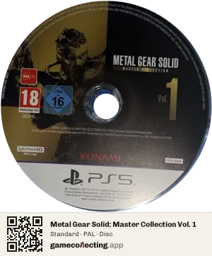 Metal Gear Solid: Master Collection Vol. 1 PlayStation 5, PAL disc
