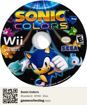 Sonic Colors Nintendo Wii, NTSC disc