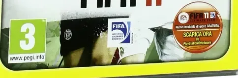 FIFA 11, the PEGI square on its front
